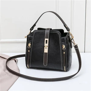PU Leather Bucket Bag Vintage Style Totes