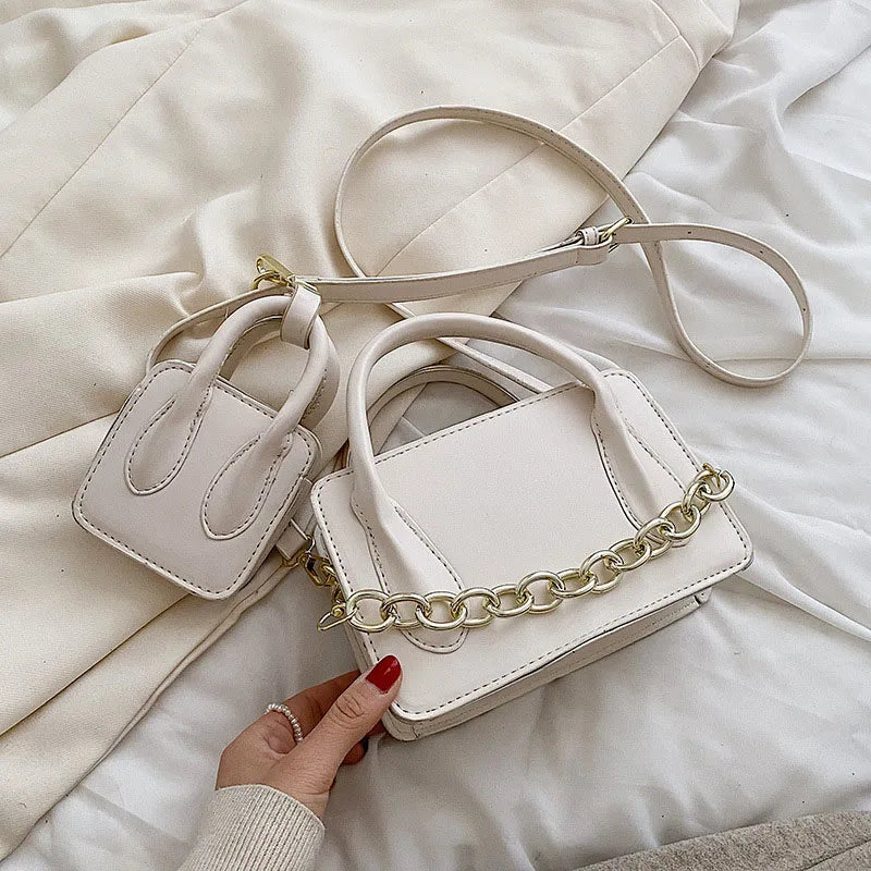 Stylish PU Leather Chain Shoulder Bag for Women