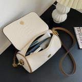 PU Leather Flap Shoulder Bags For Women Handbags Small Round Crossbody