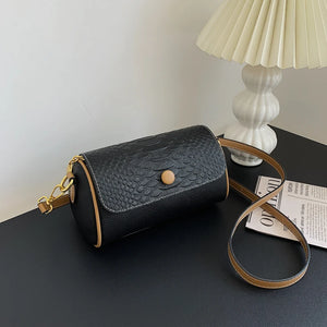 PU Leather Flap Shoulder Bags For Women Handbags Small Round Crossbody