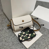 PU Leather Flap Shoulder Bags For Women Handbags Small Round Crossbody