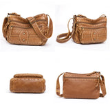 Retro Crossbody Bag for Women PU Leather Shoulder Purse Messenger Sac