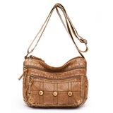 Retro Crossbody Bag for Women PU Leather Shoulder Purse Messenger Sac