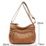 Retro Crossbody Bag for Women PU Leather Shoulder Purse Messenger Sac