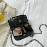 PU Leather Crossbody Bag Chain Shoulder Handbag