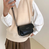 PU Leather Crossbody Bag Chain Shoulder Handbag