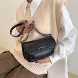 PU Leather Crossbody Bag Chain Shoulder Handbag