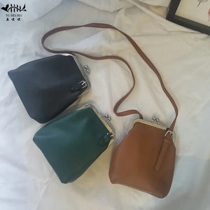 Vintage Small Shoulder Crossbody Bag Women's Handbags Purses Kiss Lock Bag