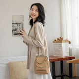 Vintage Solid Pocket Shell Bags 2 Straps Women Shoulder Crossbody Bag