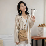 Vintage Solid Pocket Shell Bags 2 Straps Women Shoulder Crossbody Bag