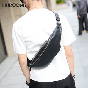 Men's Leather Waist Bag Fanny Pack Belt Bag Pouch