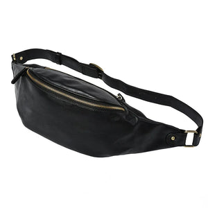Men's Leather Waist Bag Fanny Pack Belt Bag Pouch