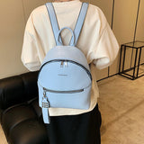Small PU Leather Women Backpack for Teenage Girls College Shoulder School Bags