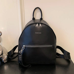Small PU Leather Women Backpack for Teenage Girls College Shoulder School Bags