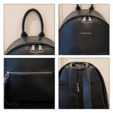 Small PU Leather Women Backpack for Teenage Girls College Shoulder School Bags