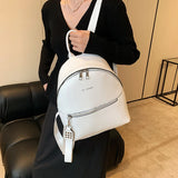 Small PU Leather Women Backpack for Teenage Girls College Shoulder School Bags