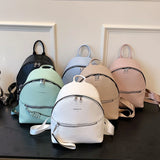 Small PU Leather Women Backpack for Teenage Girls College Shoulder School Bags