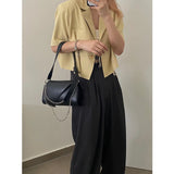 PU Leather Underarm Bag Chain Shoulder Tote Purse Handbag
