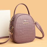 Crocodile Pattern Small Round Shoulder Bag