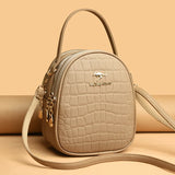 Crocodile Pattern Small Round Shoulder Bag