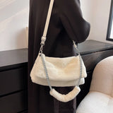 Winter Plush Chain Shoulder Bag for Women