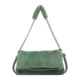 Winter Plush Chain Shoulder Bag for Women