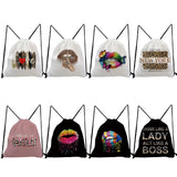 Portable Storage Shoes Bag Hipster Rainbow Leopard Lips Print