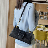 Crocodile Pattern Crossbody Bag Women Leather Shoulder Travel Handbag