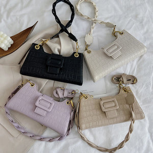 Crocodile Pattern Crossbody Bag Women Leather Shoulder Travel Handbag