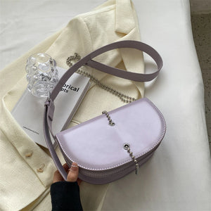 Women Half Moon Shoulder Bag Semicircular Crossbody Handbag Small