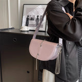 Women Half Moon Shoulder Bag Semicircular Crossbody Handbag Small