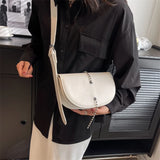 Women Half Moon Shoulder Bag Semicircular Crossbody Handbag Small