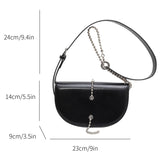 Women Half Moon Shoulder Bag Semicircular Crossbody Handbag Small