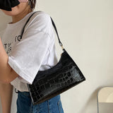 Stone Pattern Shoulder Bag Women's Handbag Zippered Underarm Shoulder Bag