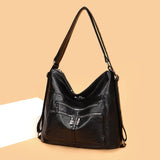 3-In-1 Pu Leather Women Bagpack Large Capacity Shoulder Handbag