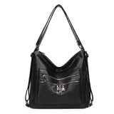 3-In-1 Pu Leather Women Bagpack Large Capacity Shoulder Handbag