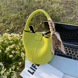 Small PU Leather Women Bucket Handbag Shoulder Crossbody Bag