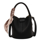 Small PU Leather Women Bucket Handbag Shoulder Crossbody Bag