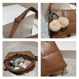 Quilted Plaid Satchel Shoulder Bag for Women Winter Crossbody Handbag