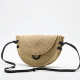 Raffia Woven Mini Saddle Bag for Women Summer Travel