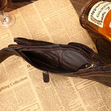Real Cowhide Men Shoulder Chest Bag Retro Travel Sling Rucksack