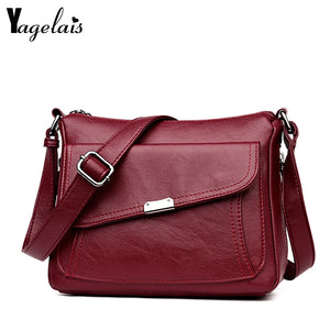 Red Small Crossbody Bag Soft Leather Shoulder Messenger Bag for Women