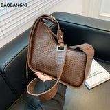 Retro Stone Pattern Wide Shoulder Bag