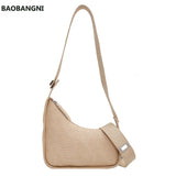 Retro Stone Pattern Wide Shoulder Bag