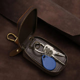 Retro Crazy Horse Cow Leather Car Key Bags