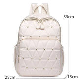 High Rivet Oxford Women Backpacks Student S...