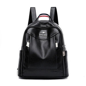 Vintage Leather High School Backpack for Girls Women