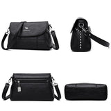 Women's High Shoulder Crossbody Bag PU Leather Messenger Handbag