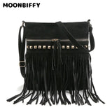 Shoulder Messenger Bag Tassel Women Handbag Crossbody Studded Bag