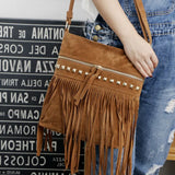 Shoulder Messenger Bag Tassel Women Handbag Crossbody Studded Bag